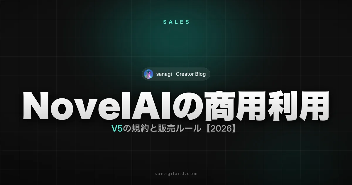 NovelAIの商用利用はOK？V5の規約と販売ルール【2026】